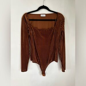 Sophie Rue Nordstrom Burnt Orange bodysuit thong